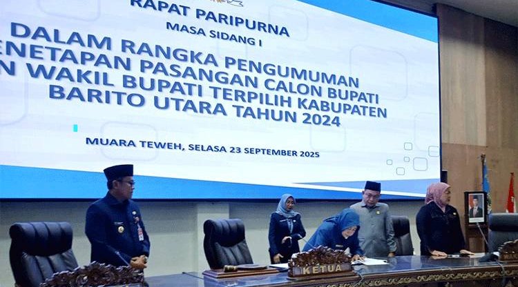 2409.DPRD Barito Utara Umumkan Penetapan Bupati dan Wakil Bupati Terpilih