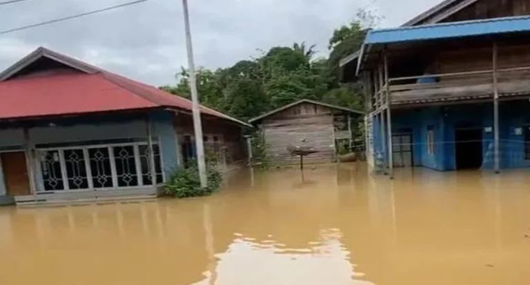 0610.Ratusan Rumah di Kapuas Tengah Terendam Banjir, Warga Mulai Mengungsi