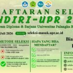 1707.UPR Buka Seleksi Mandiri 2026, Calon Mahasiswa Bisa Daftar hingga 22 Juli